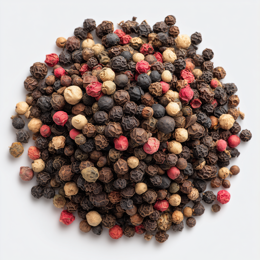 SavorSatch Four Blend Peppercorns – 5lb Resealable Pouch | Whole Black, White, Green & Pink Peppercorn Mix, Kosher, Bulk for Grinders & Cooking