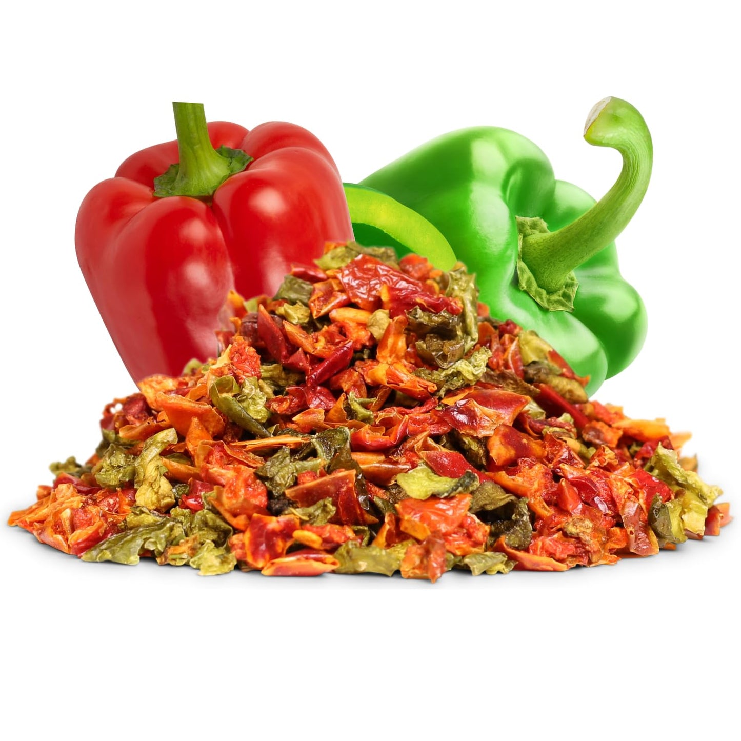 SavorSatch Dried Red & Green Bell Pepper Flakes – 5lb Resealable Pouch | Dehydrated, Kosher, Non-GMO, Bulk for Cooking, Soups & Emergency Supply