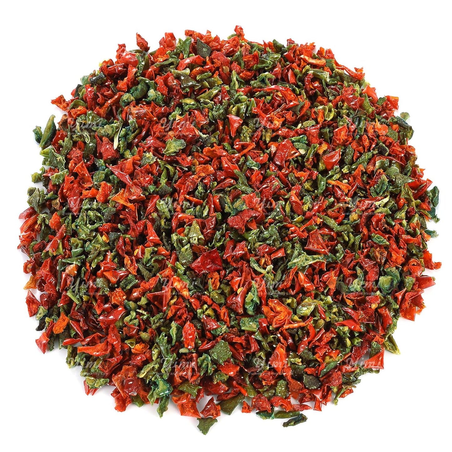 SavorSatch Dried Red & Green Bell Pepper Flakes – 5lb Resealable Pouch | Dehydrated, Kosher, Non-GMO, Bulk for Cooking, Soups & Emergency Supply